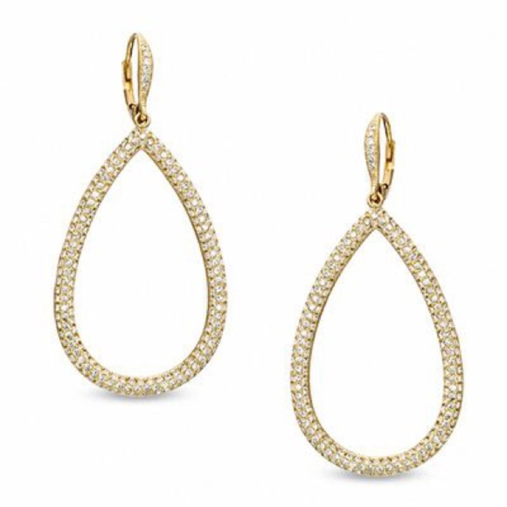 Nadri Gold & Crystal Teardrop Earrings